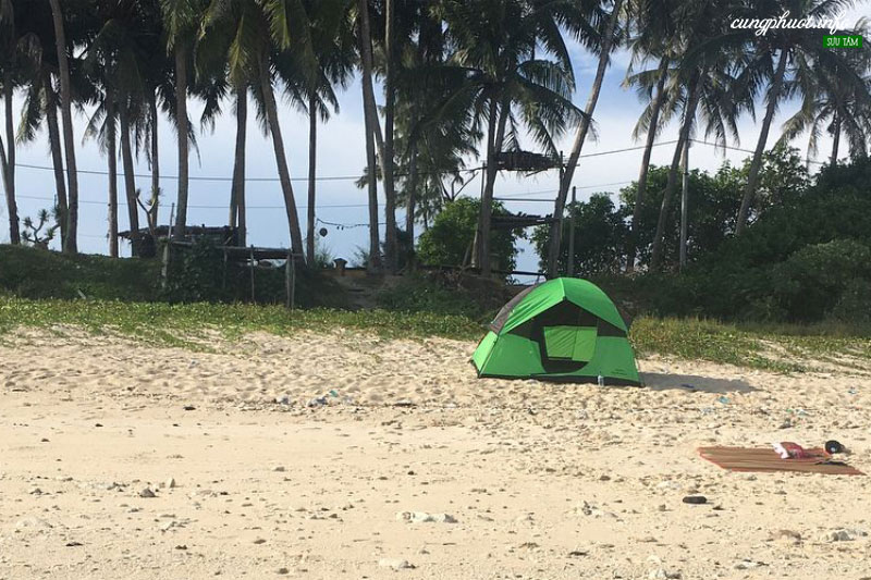 ngủ lều trên đảo lý sơn